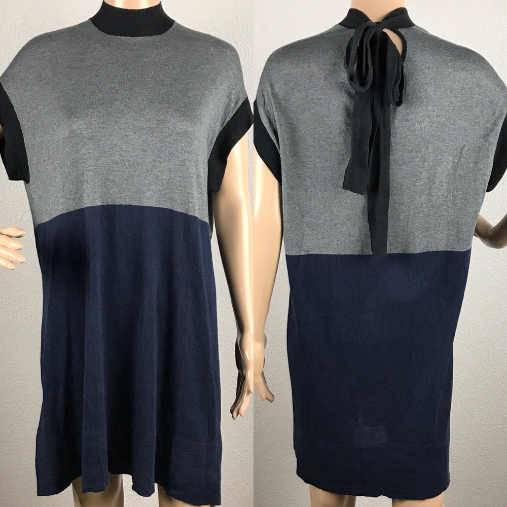 BCBG MaxAzria gray & black color block dress sz s